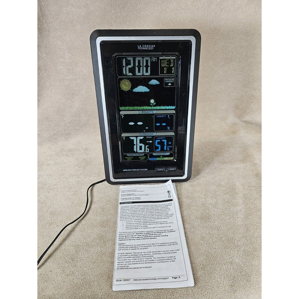 La Crosse Technology S88907 Vertical Wireless Color Forecast Station with Alerts